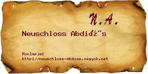 Neuschloss Abdiás névjegykártya